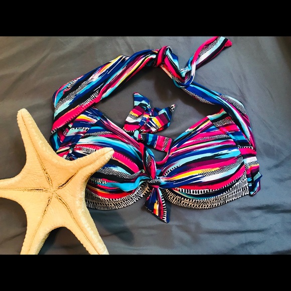 Apt. 9 multi colored striped bikini top - Picture 1 of 4
